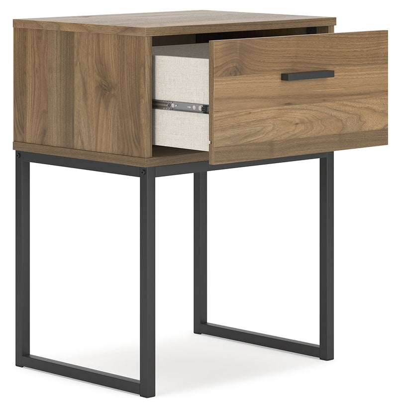 Deanlow Twin Panel Headboard with Nightstand in Honey - PKG017172