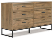 Deanlow Twin Platform Bed with Dresser in Honey - PKG017184