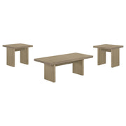 Decker 3-piece Coffee and End Table Set Natural Oak - 706468-S3