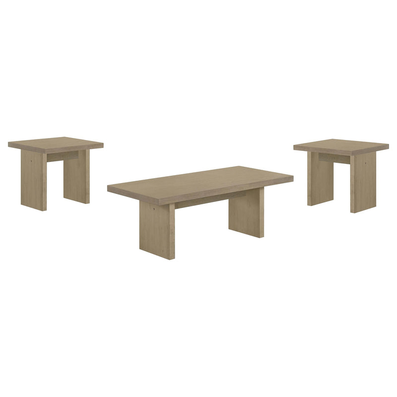 Decker 3-piece Coffee and End Table Set Natural Oak - 706468-S3