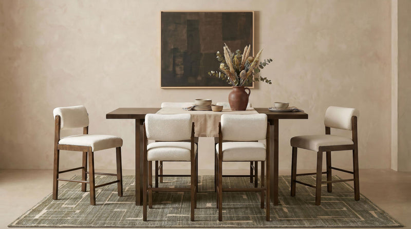 Decker 7-piece 70-inch Counter Height Dining Set Cream and Walnut - 193958WAL-S7B