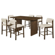 Decker 7-piece 70-inch Counter Height Dining Set Cream and Walnut - 193958WAL-S7B