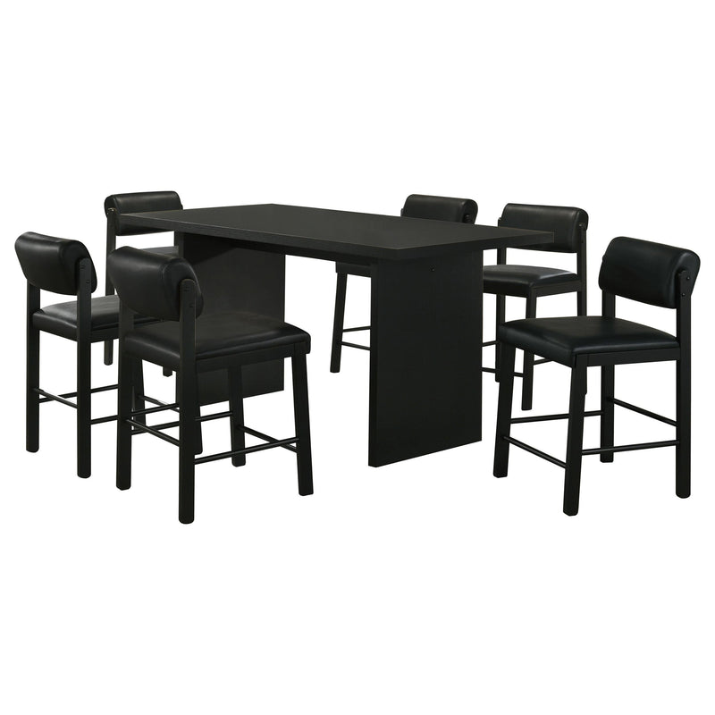 Decker 7-piece 70-inch Rectangular Counter Height Dining Set Black - 193958BLK-S7C