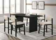 Decker 7-piece 70-inch Rectangular Counter Height Dining Set Cream and Black - 193958BLK-S7B