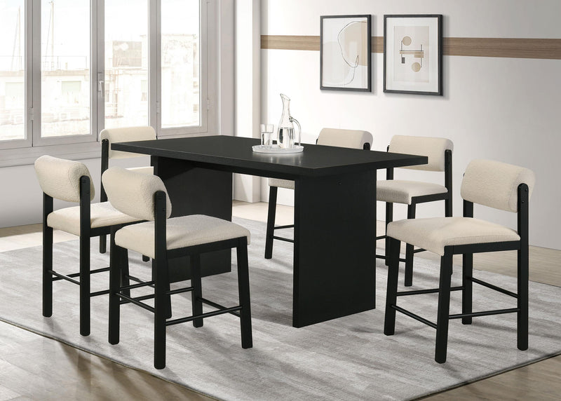 Decker 7-piece 70-inch Rectangular Counter Height Dining Set Cream and Black - 193958BLK-S7B