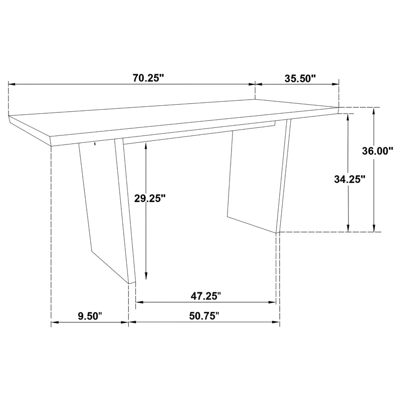 Decker 7-piece 70-inch Rectangular Counter Height Dining Set Grey and Black - 193958BLK-S7E