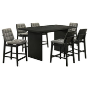 Decker 7-piece 70-inch Rectangular Counter Height Dining Set Grey and Black - 193958BLK-S7E
