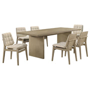 Decker 7-piece 82-inch Rectangular Dining Set Cream and Natural Oak - 193951NAT-S7D