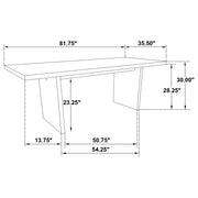Decker 7-piece 82-inch Rectangular Dining Set Grey and Walnut - 193951WAL-S7E