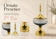 DECO3 7 X 7 X 15 IRON + GLASS CANDLE HOLDER - 210000007533