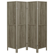 Deepika 4-Panel Room Divider Folding Screen Grey Driftwood - 961415