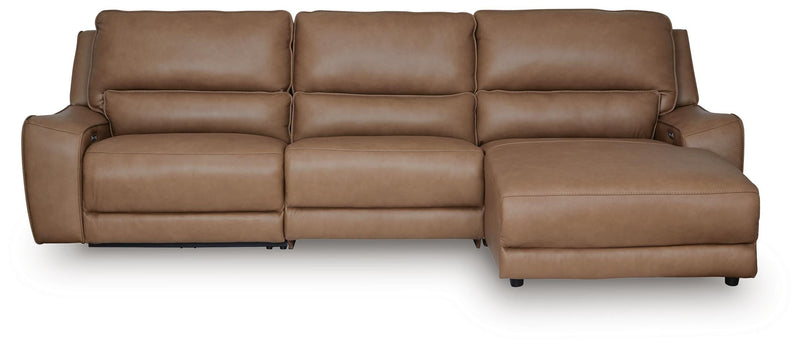DeepWakes Caramel 3-Piece Reclining Sofa Chaise - PCU62606S22