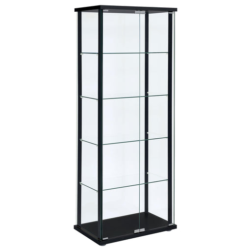 Delphinium 4-Shelf Clear Glass Curio Display Cabinet Black - 950170
