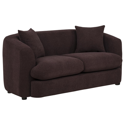 Delroy 2-Seat Stationary Loveseat Aubergine Polyester Upholstery - 511262