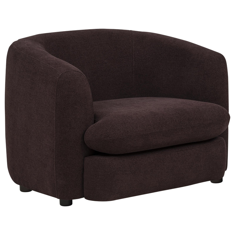 Delroy Stationary Accent Chair Aubergine Polyester Upholstery - 511263