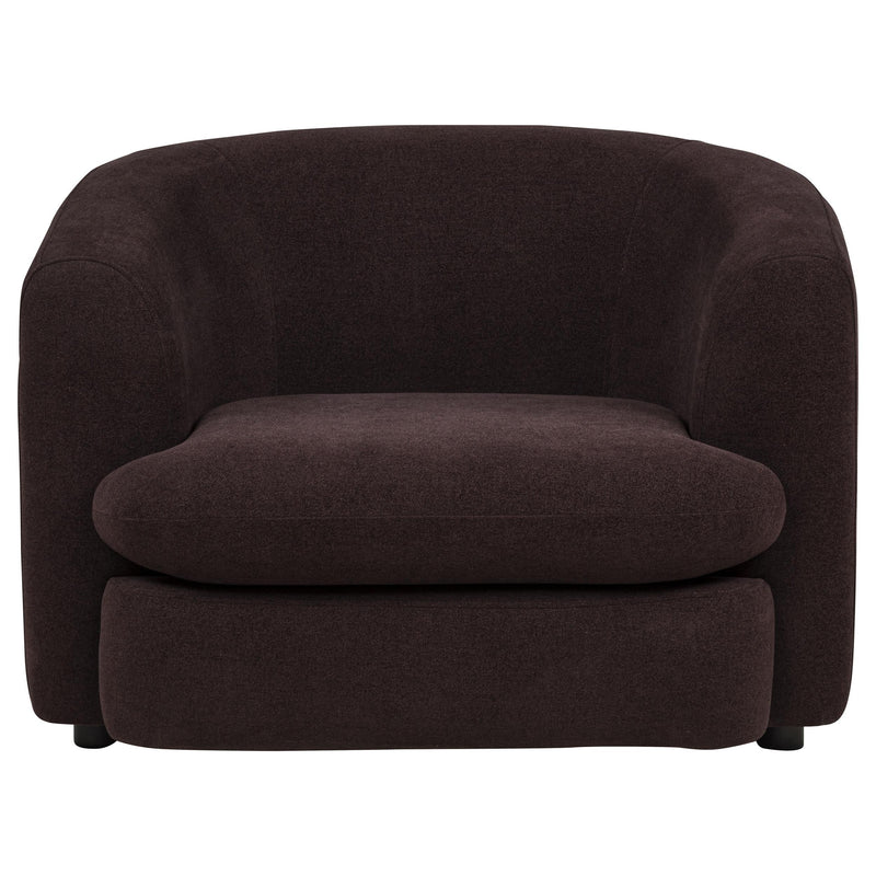 Delroy Stationary Accent Chair Aubergine Polyester Upholstery - 511263