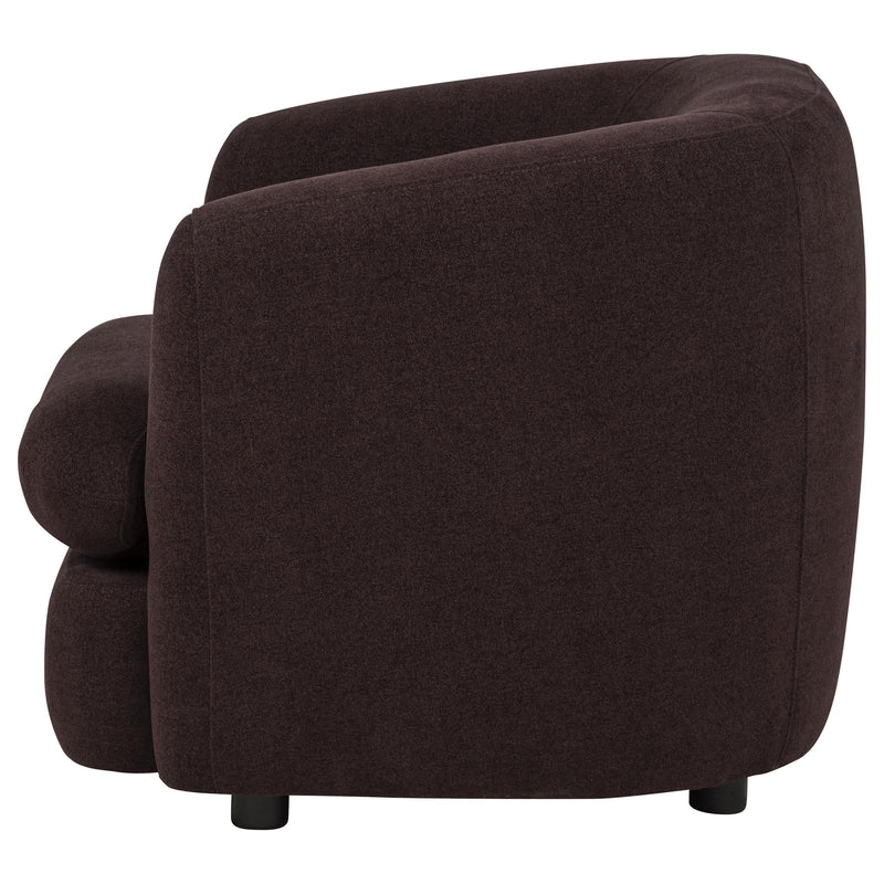 Delroy Stationary Accent Chair Aubergine Polyester Upholstery - 511263