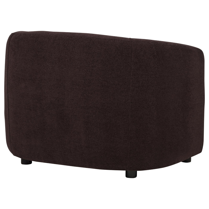 Delroy Stationary Accent Chair Aubergine Polyester Upholstery - 511263
