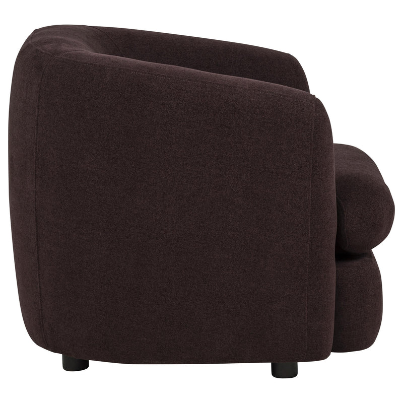 Delroy Stationary Accent Chair Aubergine Polyester Upholstery - 511263