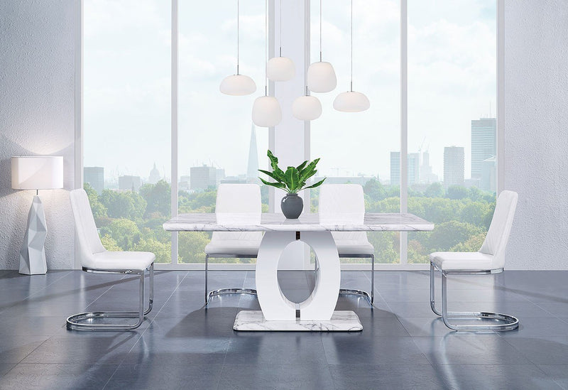 Deltona White Dining Room Set - Lara FurnitureDining Room Set