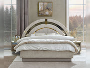 Delux Bedroom (Queen Frame With Headboard & Dresser With Mirror & Ottoman & 2 Nightstand) - 200-MAX-DEL-150-QB-SET