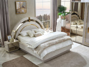 Delux Bedroom (Queen Frame With Headboard & Dresser With Mirror & Ottoman & 2 Nightstand) - 200-MAX-DEL-150-QB-SET