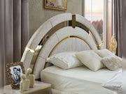 Delux Bedroom (Queen Frame With Headboard & Dresser With Mirror & Ottoman & 2 Nightstand) - 200-MAX-DEL-150-QB-SET