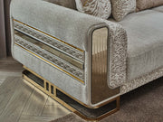 Delux Convertible Loveseat Cream in Cream - 101-DEL-DEL01-2
