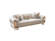 Delux Convertible Loveseat Cream in Cream - 101-DEL-DEL01-3