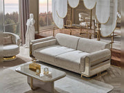 Delux Convertible Loveseat Cream in Cream - 101-DEL-DEL01-3
