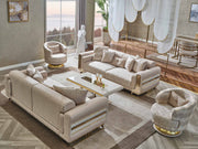 Delux Convertible Loveseat Cream in Cream - 101-DEL-DEL01-3