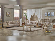 Delux Convertible Loveseat Cream in Cream - 101-DEL-DEL01-3