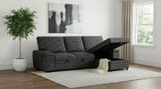 Demko Sleeper Sectional Sofa with Speaker and Storage Chaise Granite - 500355