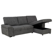 Demko Sleeper Sectional Sofa with Speaker and Storage Chaise Granite - 500355