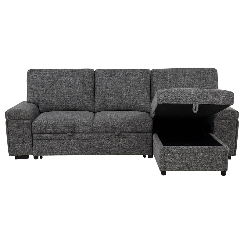 Demko Sleeper Sectional Sofa with Speaker and Storage Chaise Granite - 500355
