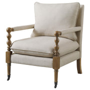 Dempsy Upholstered Accent Chair with Casters Beige - 903058