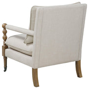 Dempsy Upholstered Accent Chair with Casters Beige - 903058