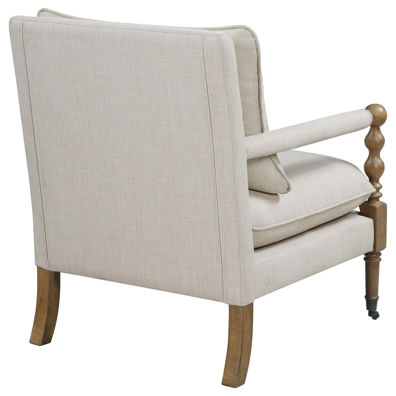 Dempsy Upholstered Accent Chair with Casters Beige - 903058