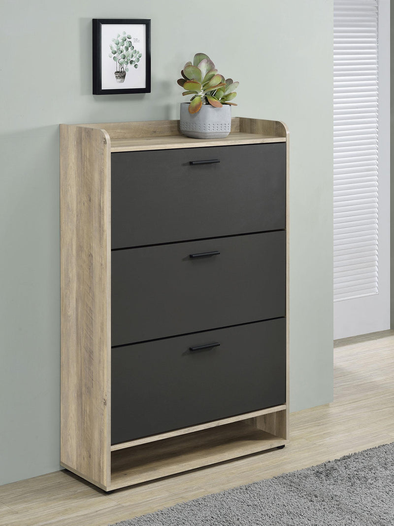 Denia 3-tier Engineered Wood Shoe Cabinet Grey - 950404