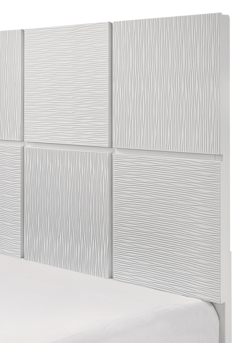 Denker White King Panel Bed - Lara FurnitureKing Bed