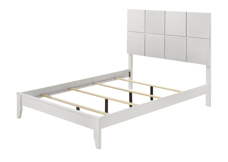 Denker White Queen Panel Bed - Lara FurnitureQueen Bed