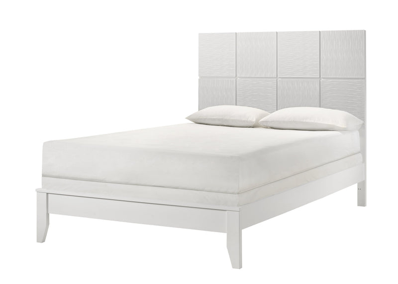 Denker White Queen Panel Bed - Lara FurnitureQueen Bed