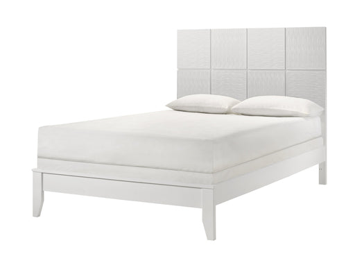 Denker White Queen Panel Bed - Lara FurnitureQueen Bed