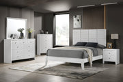 Denker White Queen Panel Bed - Lara FurnitureQueen Bed