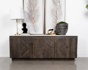Dennis 3-door Marble Top Sideboard Buffet Tobacco Grey - 190655