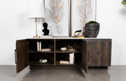 Dennis 3-door Marble Top Sideboard Buffet Tobacco Grey - 190655