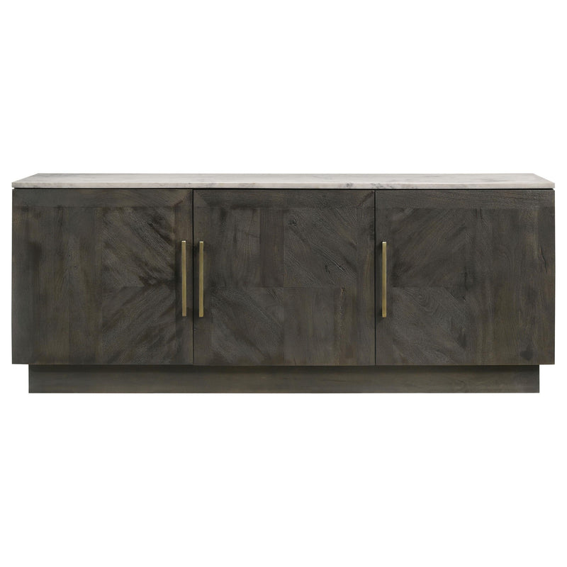 Dennis 3-door Marble Top Sideboard Buffet Tobacco Grey - 190655