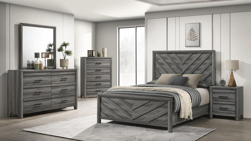 Denver Twin 5 Pc Bedroom Set in Gray - Denver Twin 5 Pc Bedroom Set in Gray