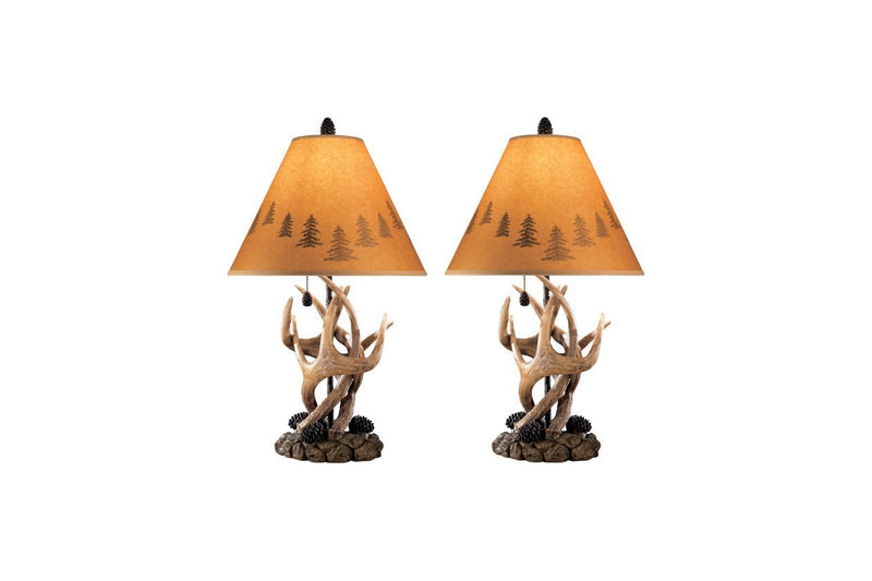 Derek Brown Table Lamp (Set of 2) - Lara FurnitureTable Lamp Pair