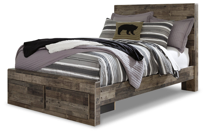 Derekson Full Panel Bed with 2 Storage Drawers with Dresser in Multi Gray from Ashley - Lara Furniture